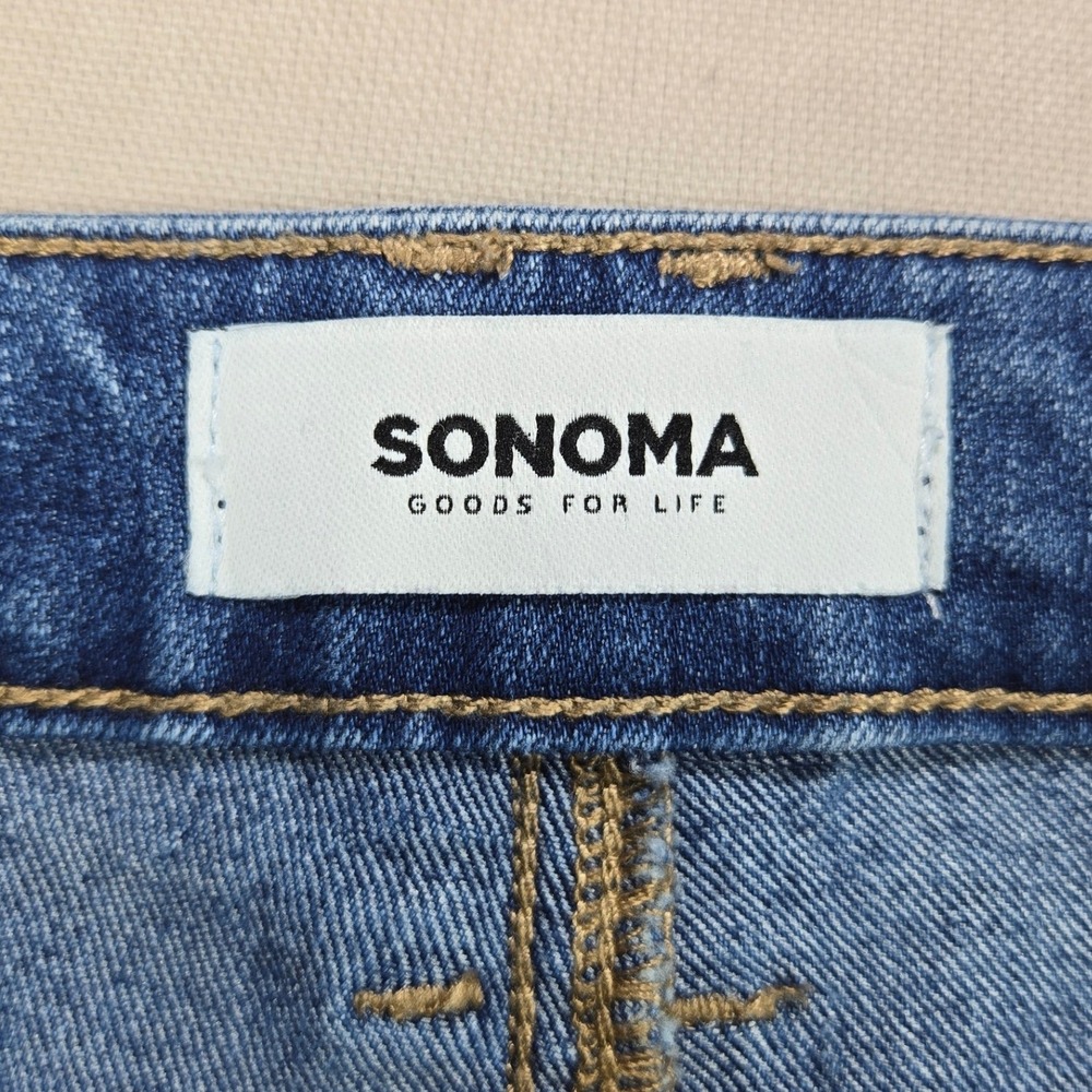 Sonoma Skinny Jeans Floral Embroidered Medium Wash Blue Womens Size 6 - Picture 8 of 13